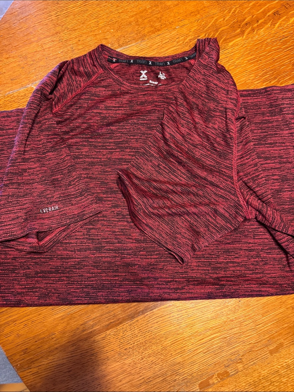 Xersion Marled Wine Red Short Sleeve Performance Tee